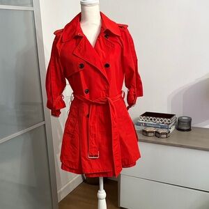 BCBGMaxAzria Bold Red Trench Coat